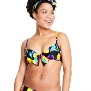 Tabitha Brown for Target Lemon Print Bikini Top Size XS NWT